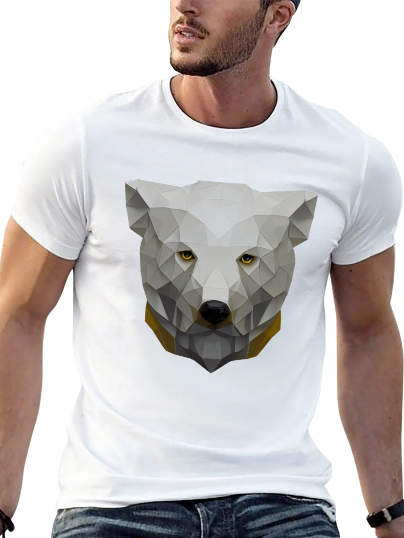 Geometric Polar Bear Graphic Tee