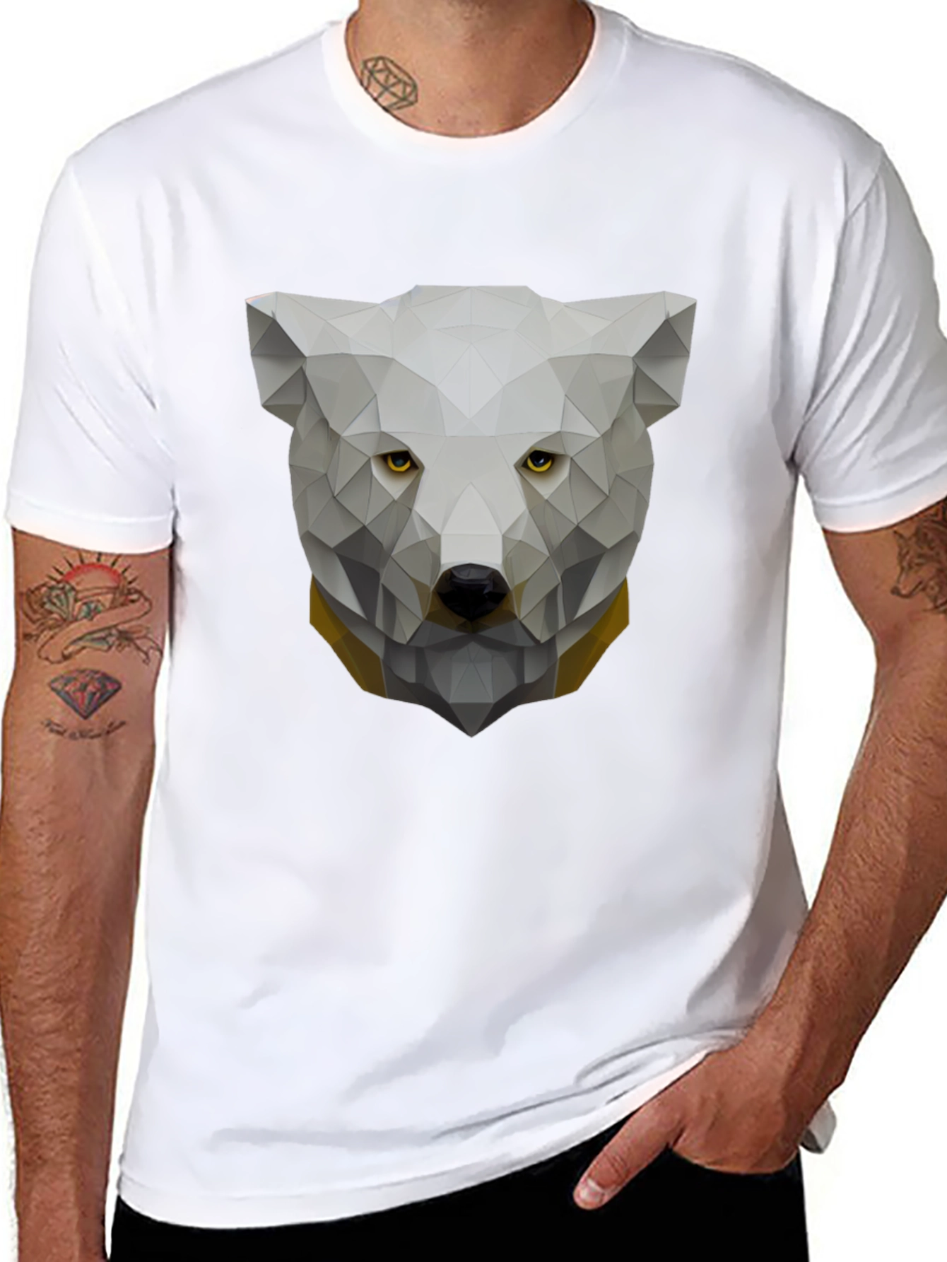 Geometric Polar Bear Graphic Tee