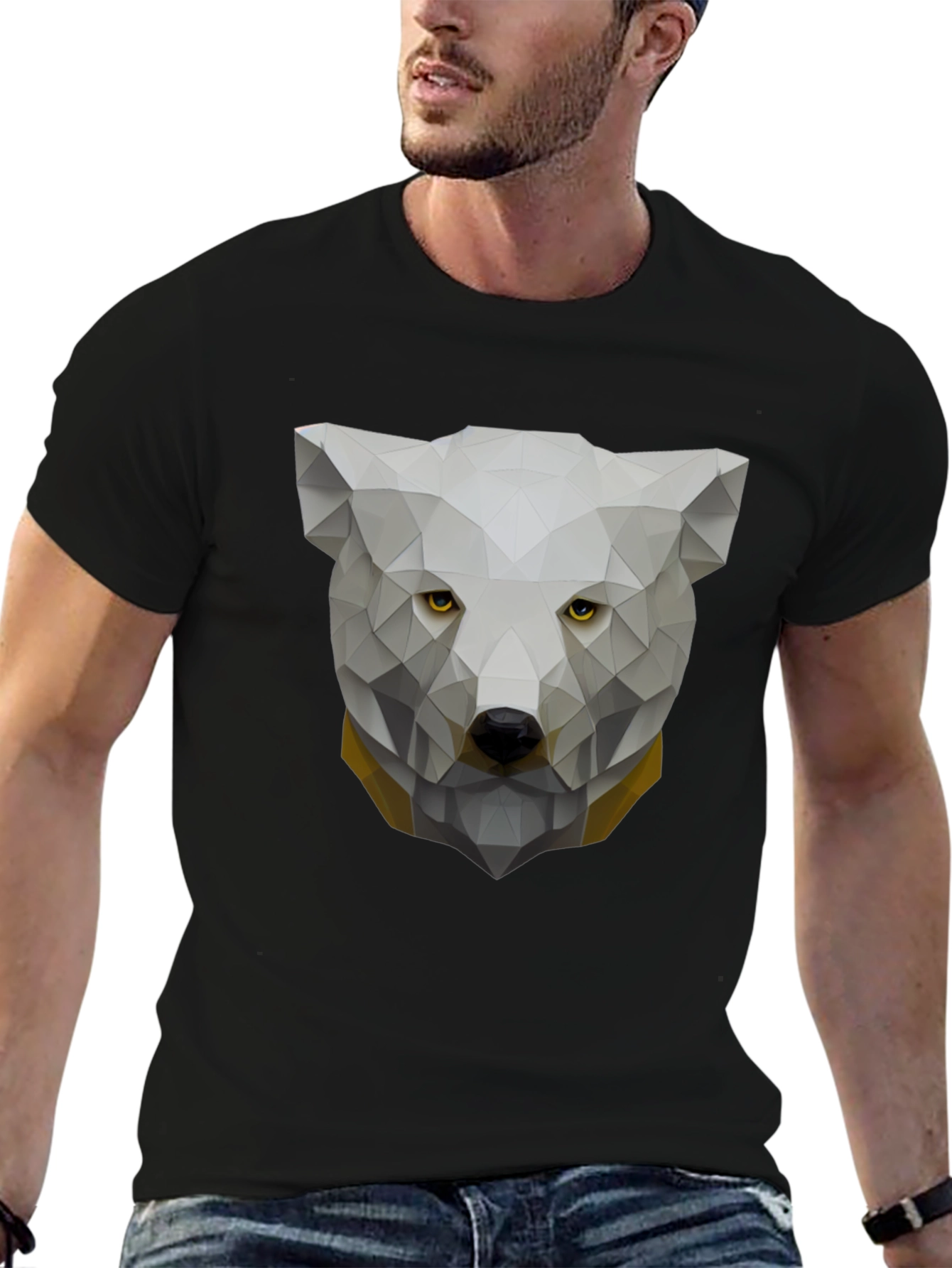 Geometric Polar Bear Graphic Tee