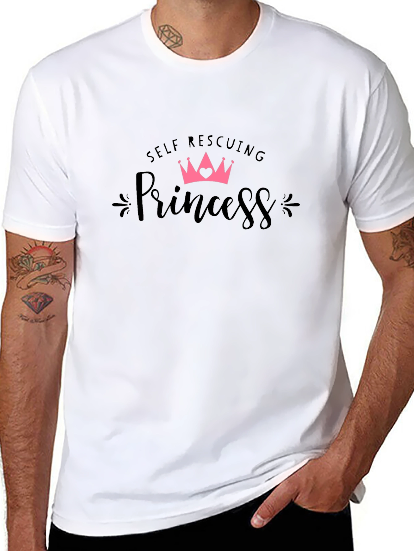 Self Rescuing Princess Black T-Shirt