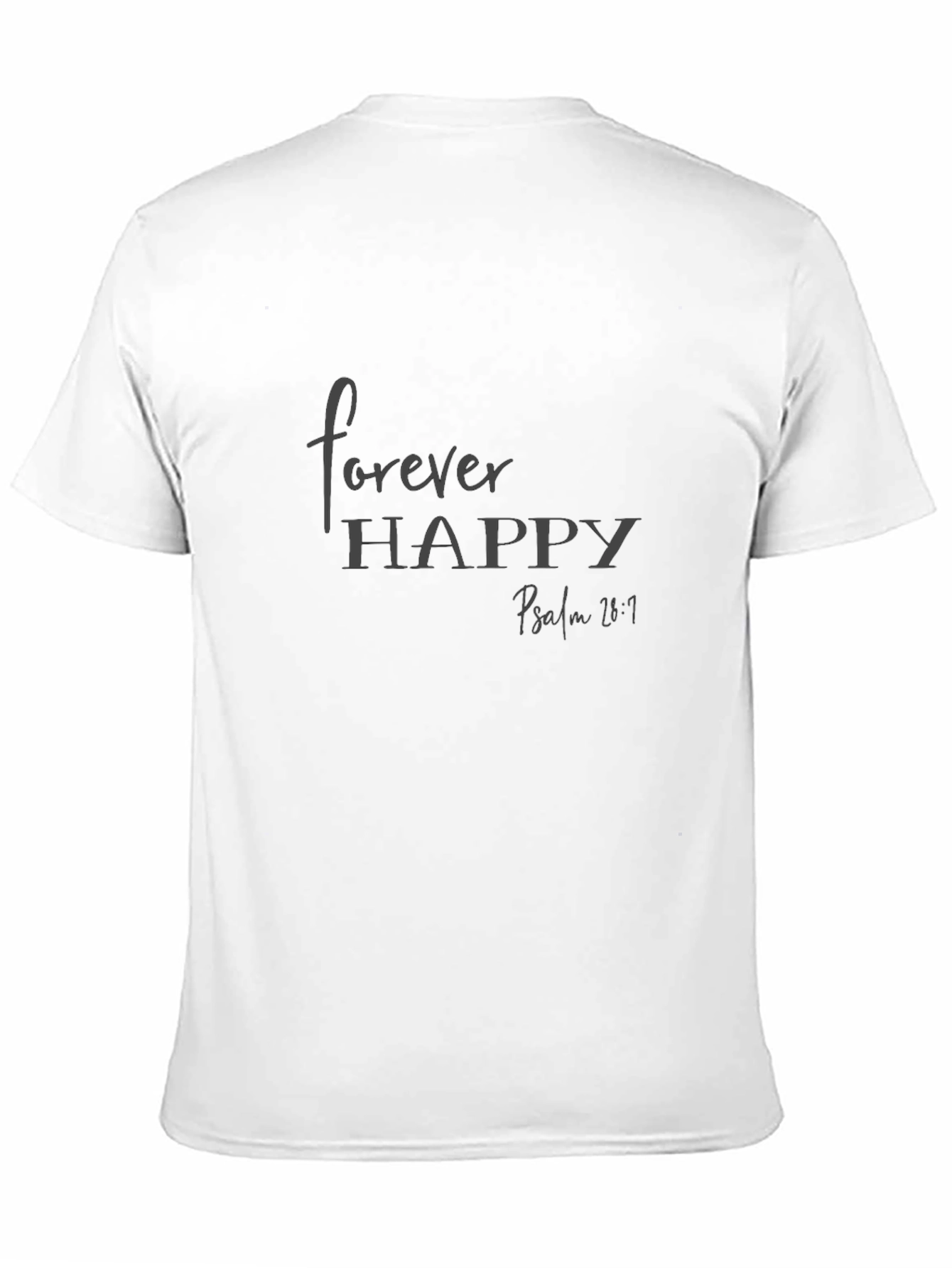 Forever Happy T-Shirt Psalm 28:7 Christian Tee