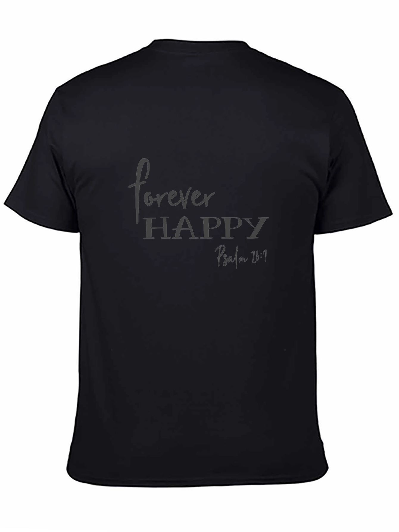 Forever Happy T-Shirt Psalm 28:7 Christian Tee