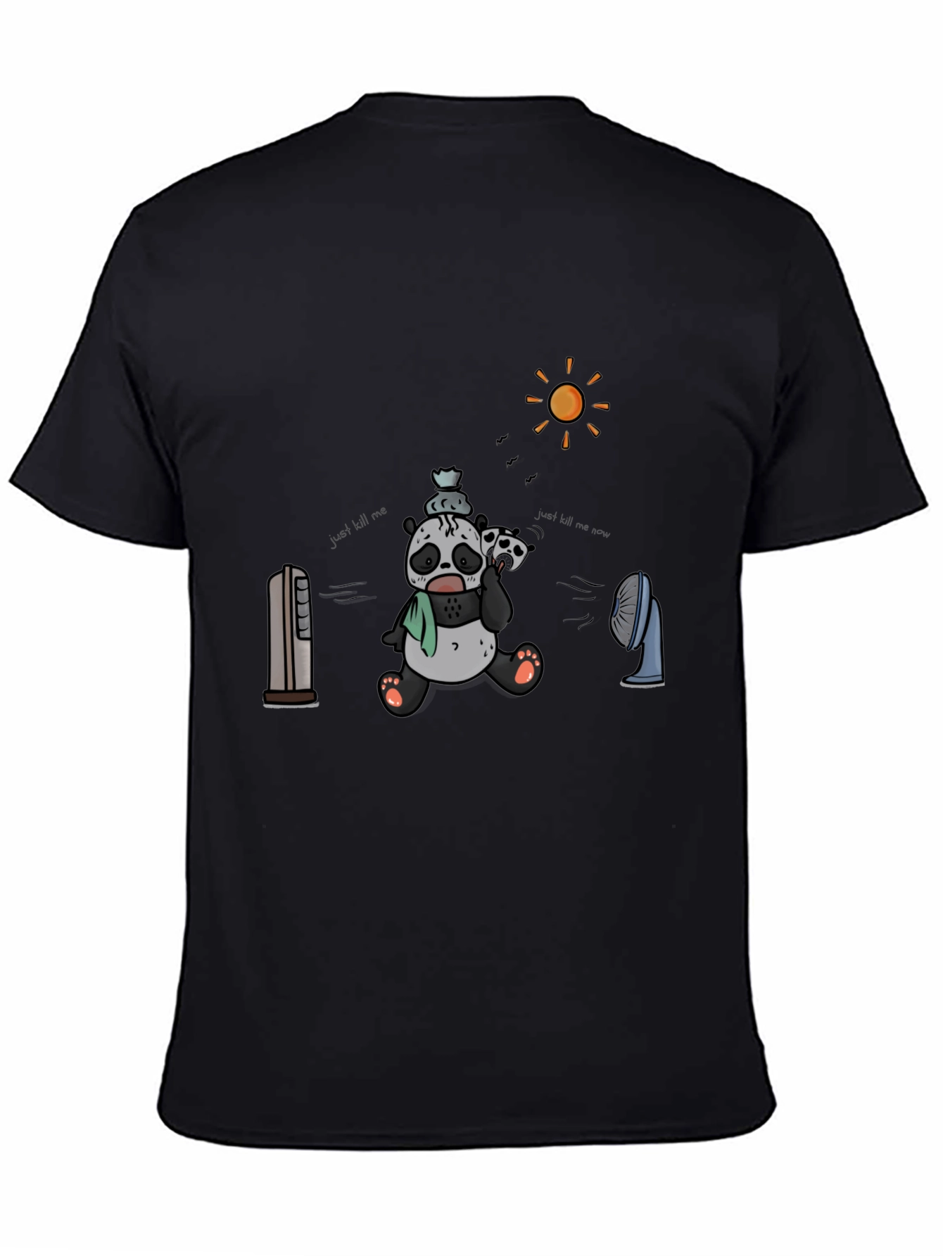 Cool Panda Graphic Tee - Black Cotton T-Shirt