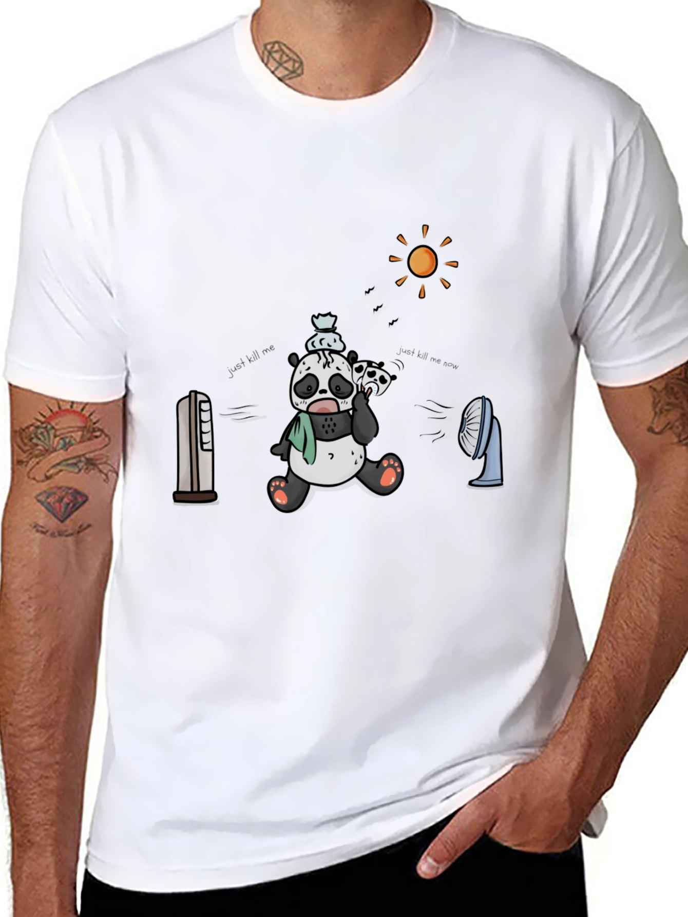 Cool Panda Graphic Tee - Black Cotton T-Shirt