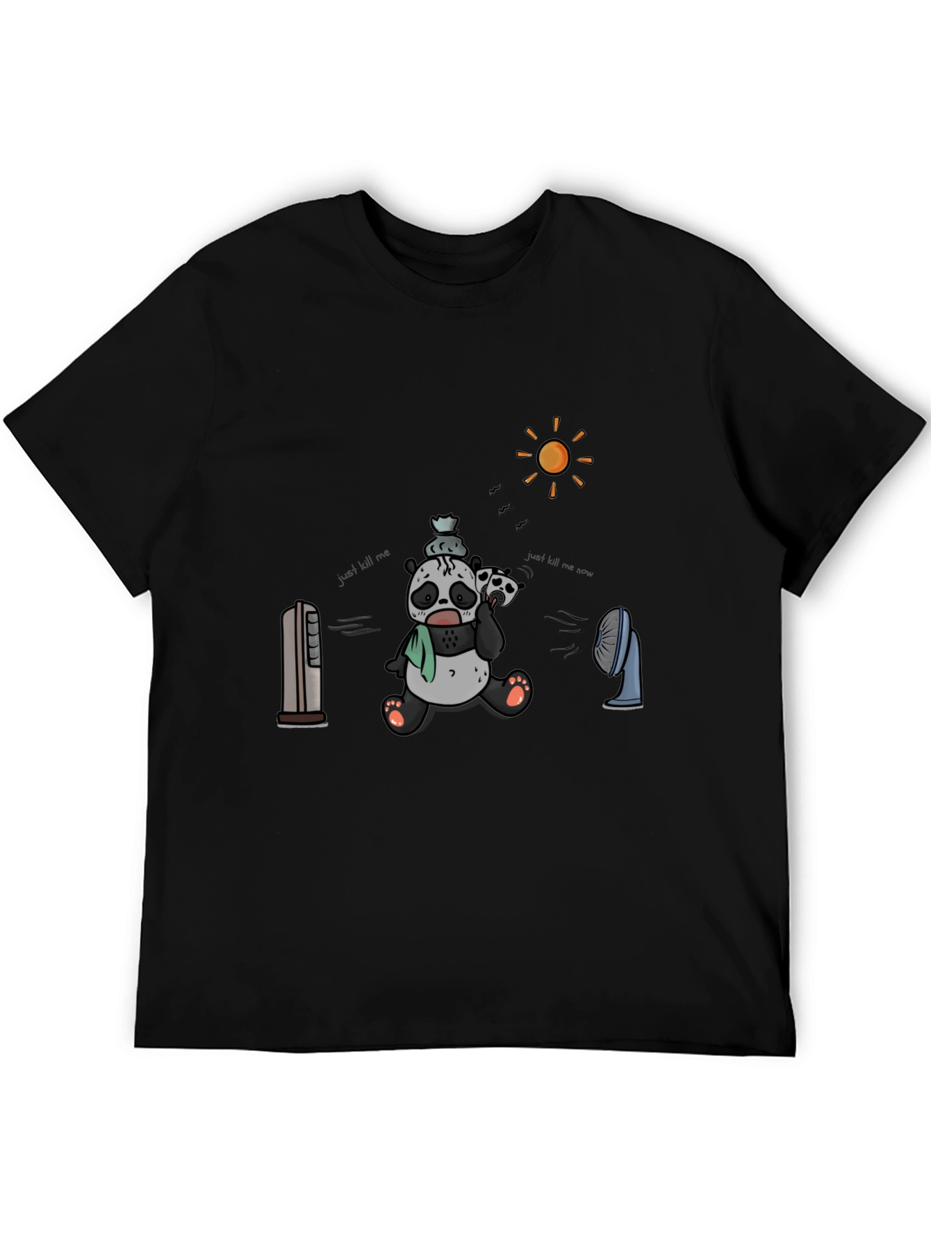 Cool Panda Graphic Tee - Black Cotton T-Shirt