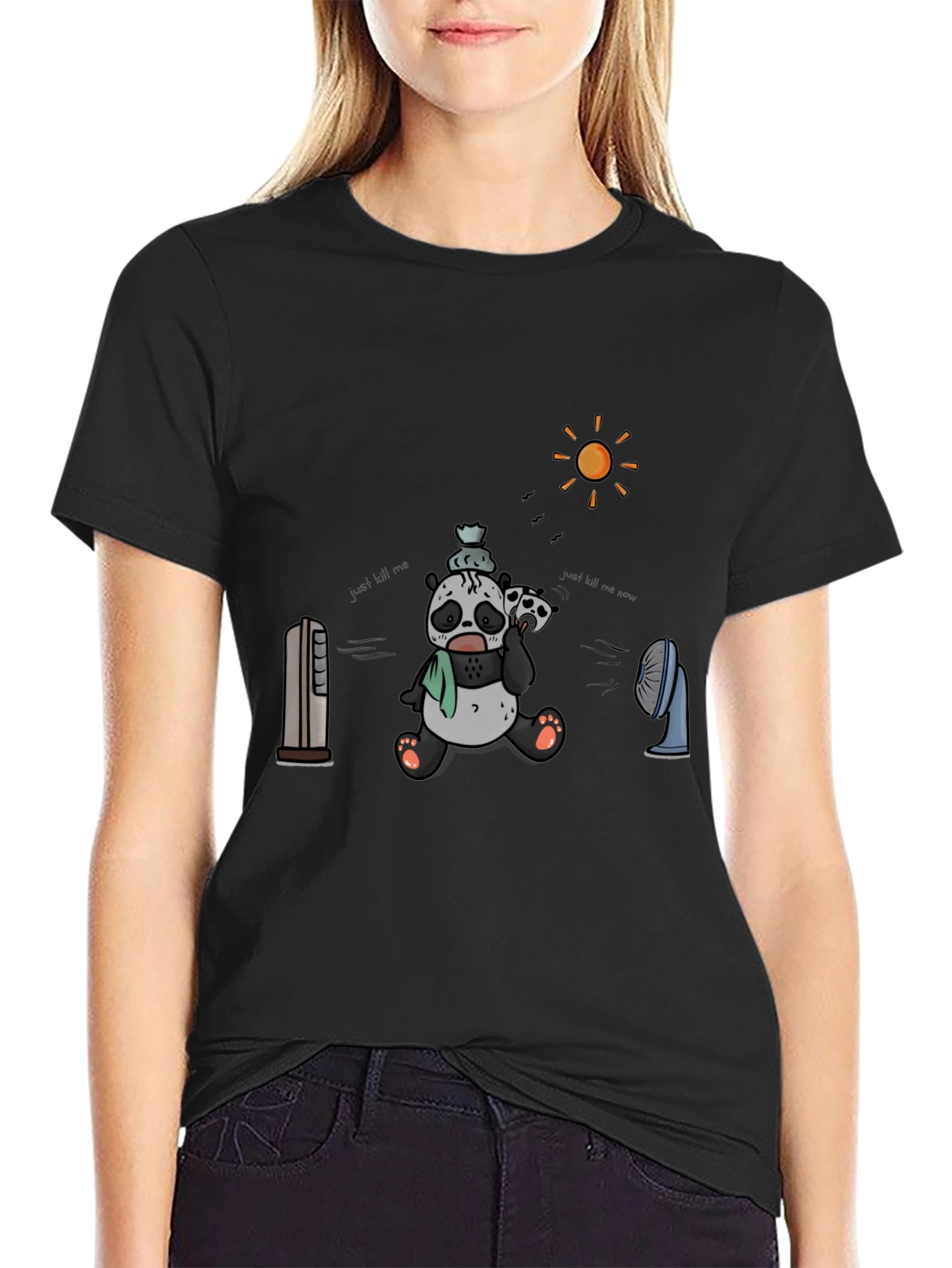 Cool Panda Graphic Tee - Black Cotton T-Shirt