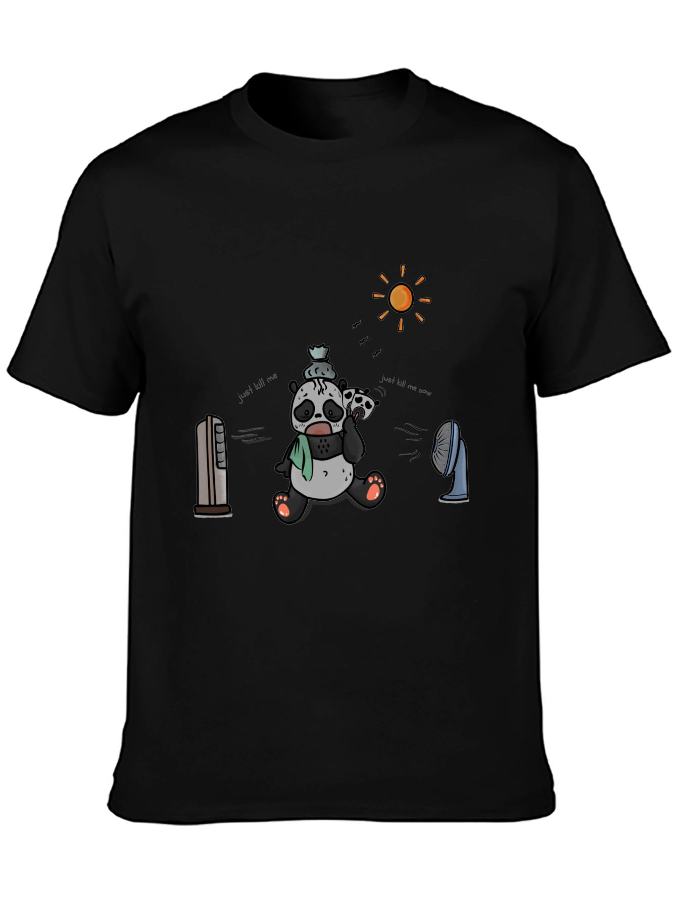 Cool Panda Graphic Tee - Black Cotton T-Shirt
