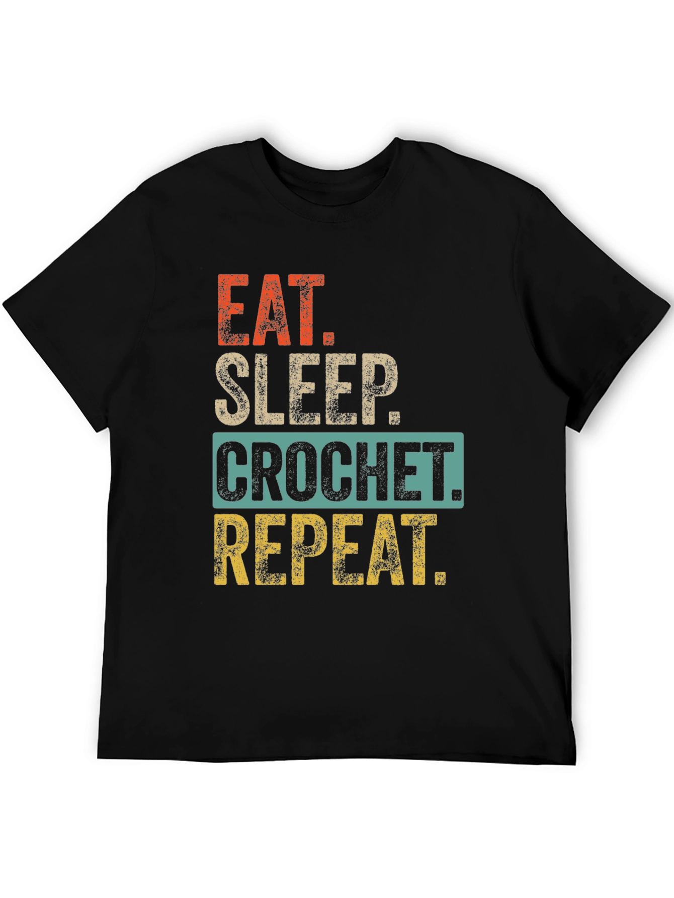 Eat Sleep Crochet Repeat Graphic Tee