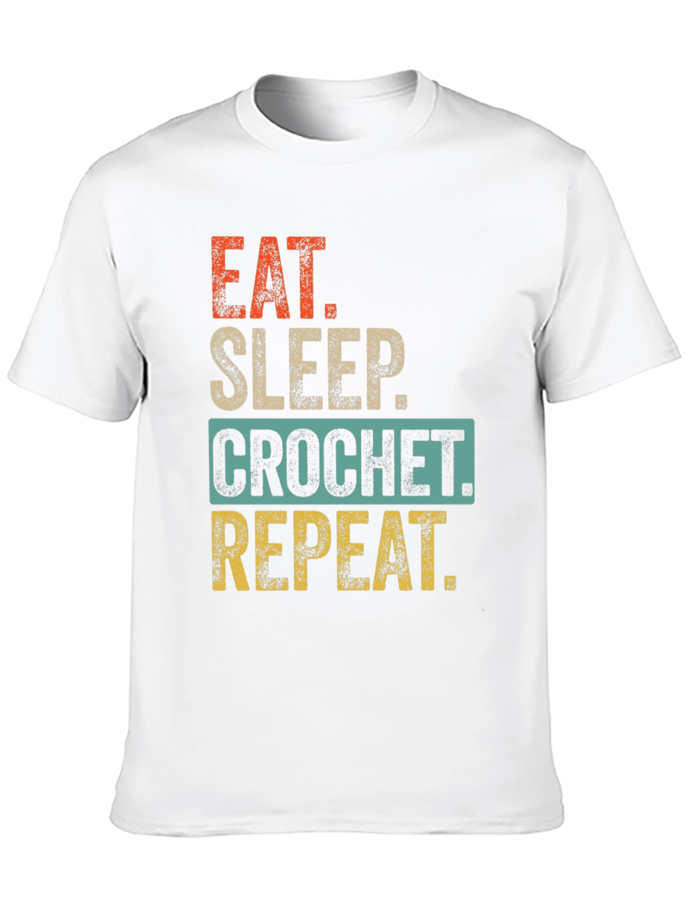 Eat Sleep Crochet Repeat Graphic Tee