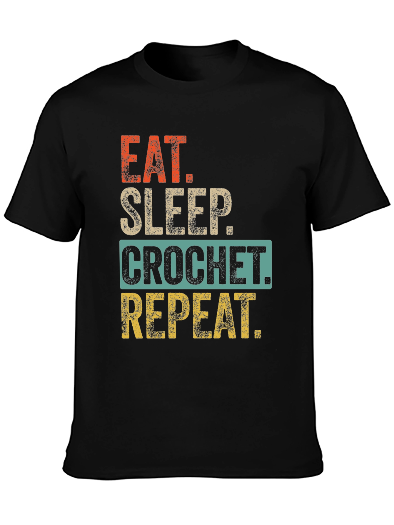 Eat Sleep Crochet Repeat Graphic Tee