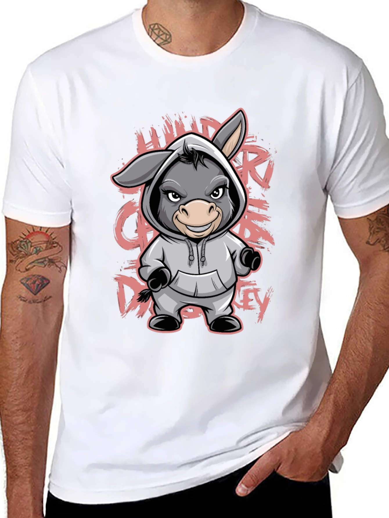 Cartoon Donkey Hoodie T-Shirt