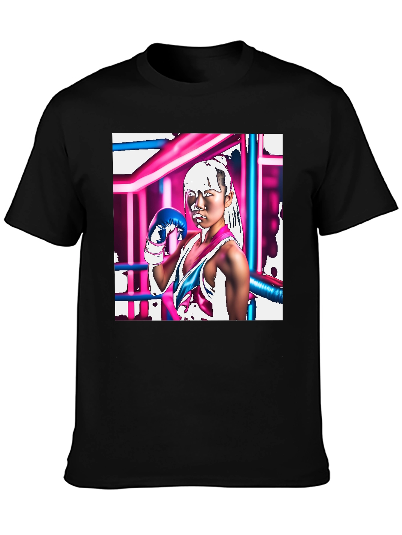 Cyberpunk Boxer Graphic Tee - Black