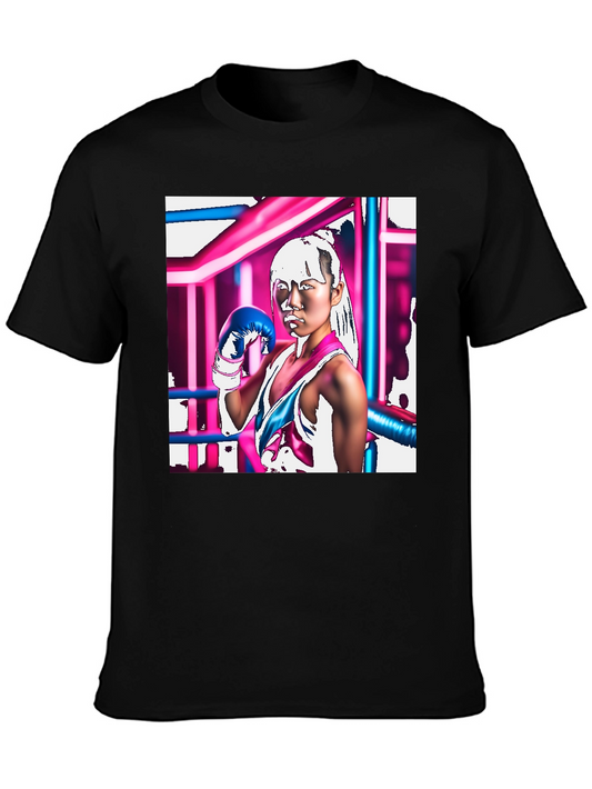 Cyberpunk Boxer Graphic Tee - Black