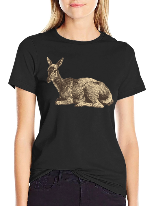 Vintage Deer Graphic T-Shirt - Black