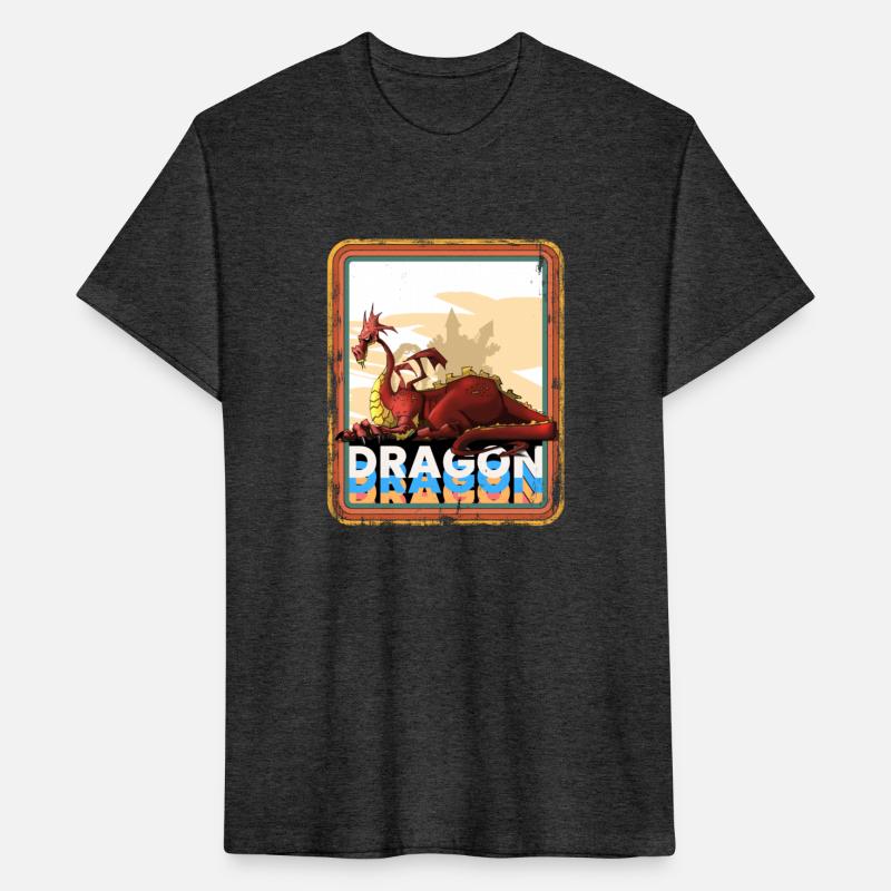 Dragon Castle Knight Vintage Medieval Retro Art