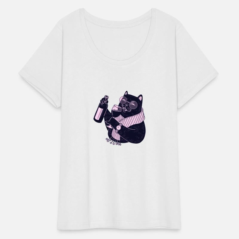 drinker cat party t shirt wine lover
