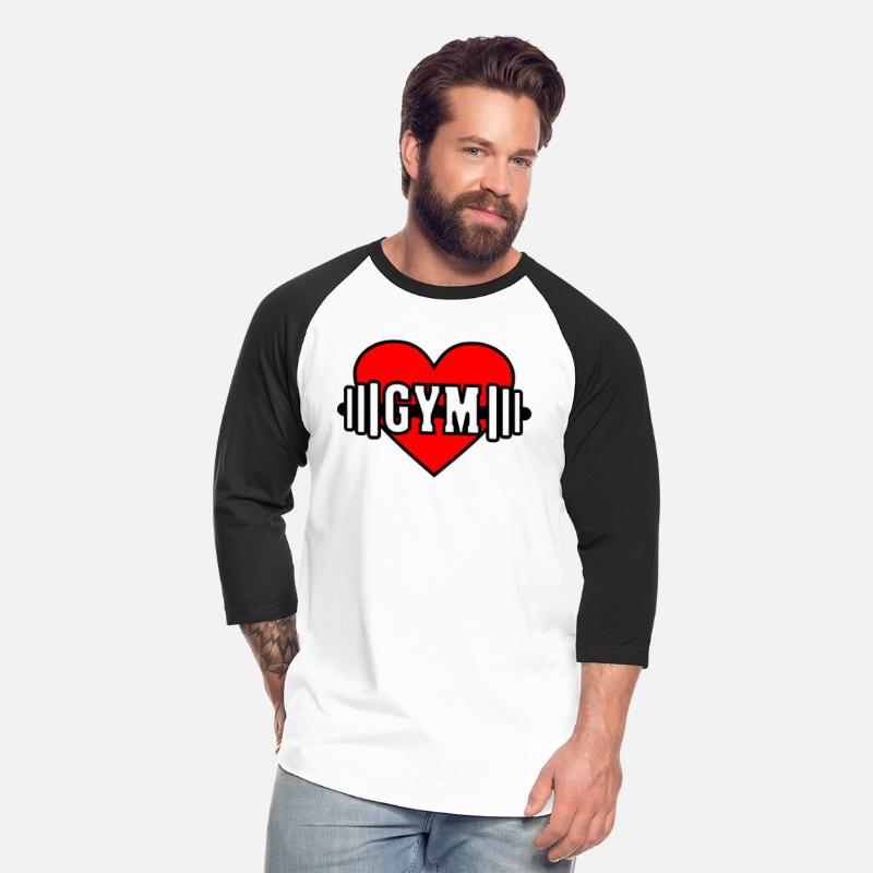 Dumbbell in red heart with text 'GYM'