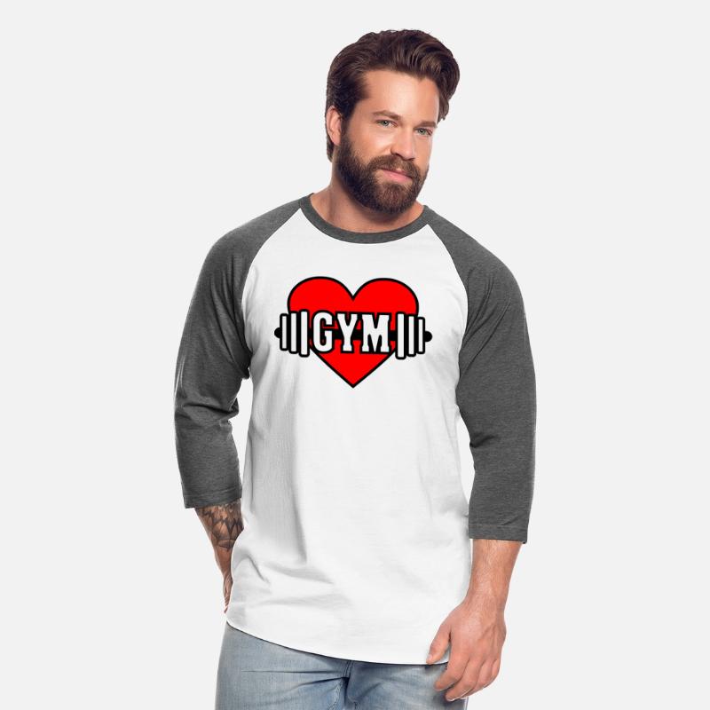 Dumbbell in red heart with text 'GYM'