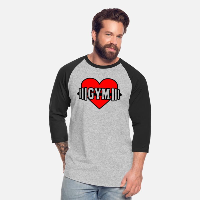 Dumbbell in red heart with text 'GYM'