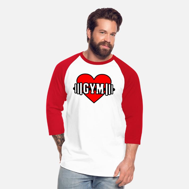 Dumbbell in red heart with text 'GYM'