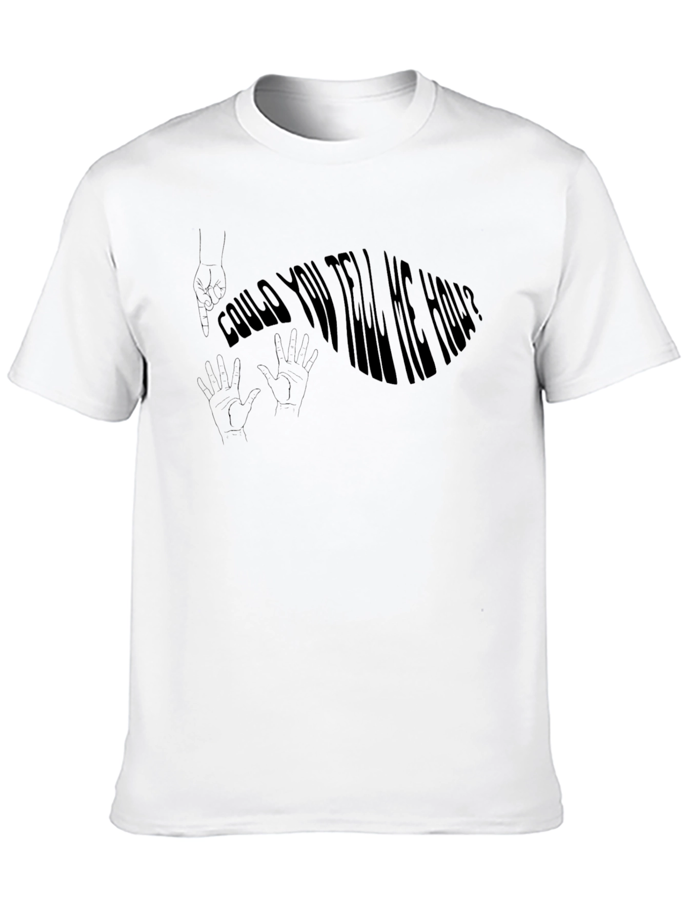 Could You Tell Me How? Mens Black T-Shirt
