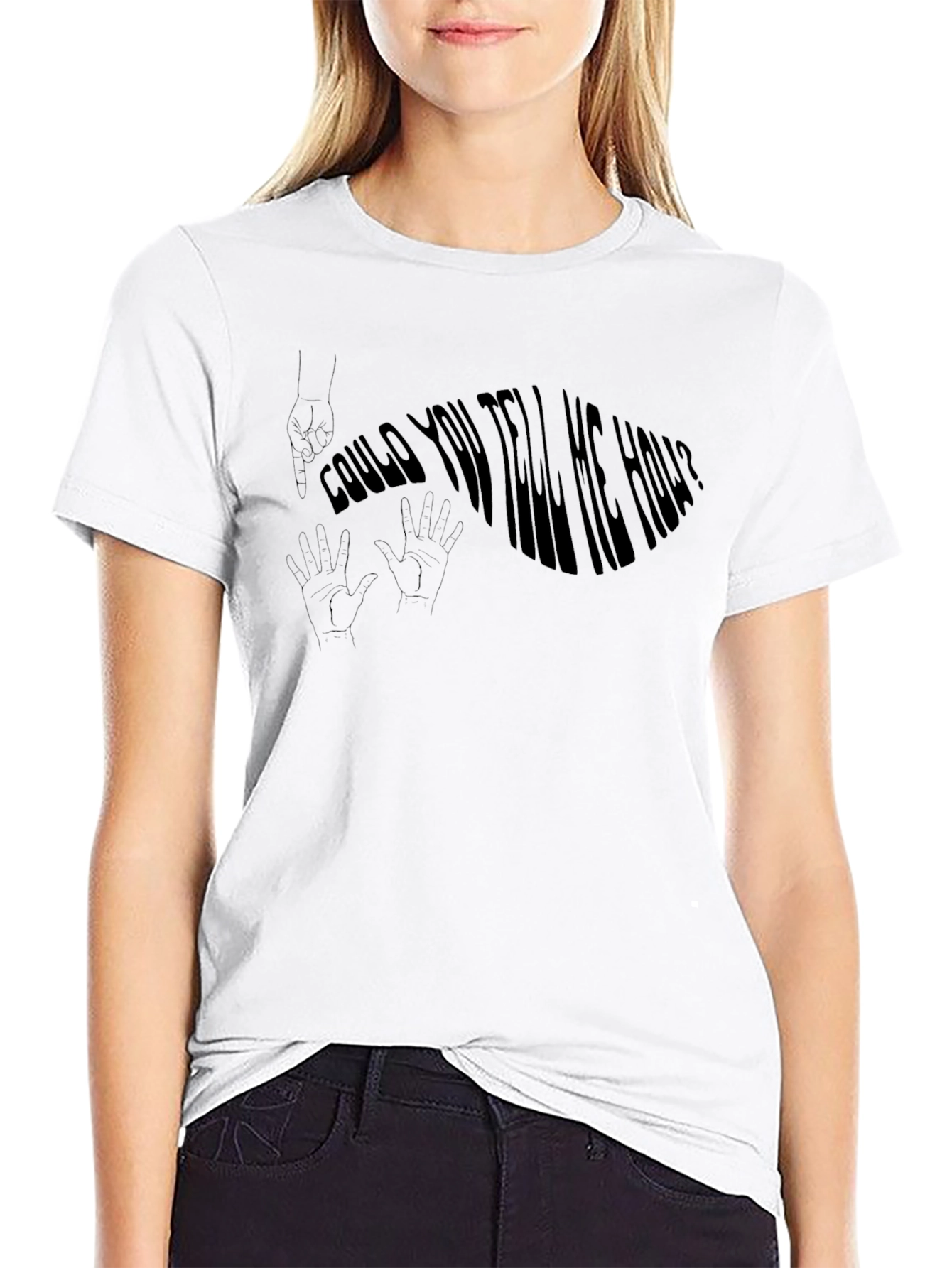 Could You Tell Me How? Mens Black T-Shirt