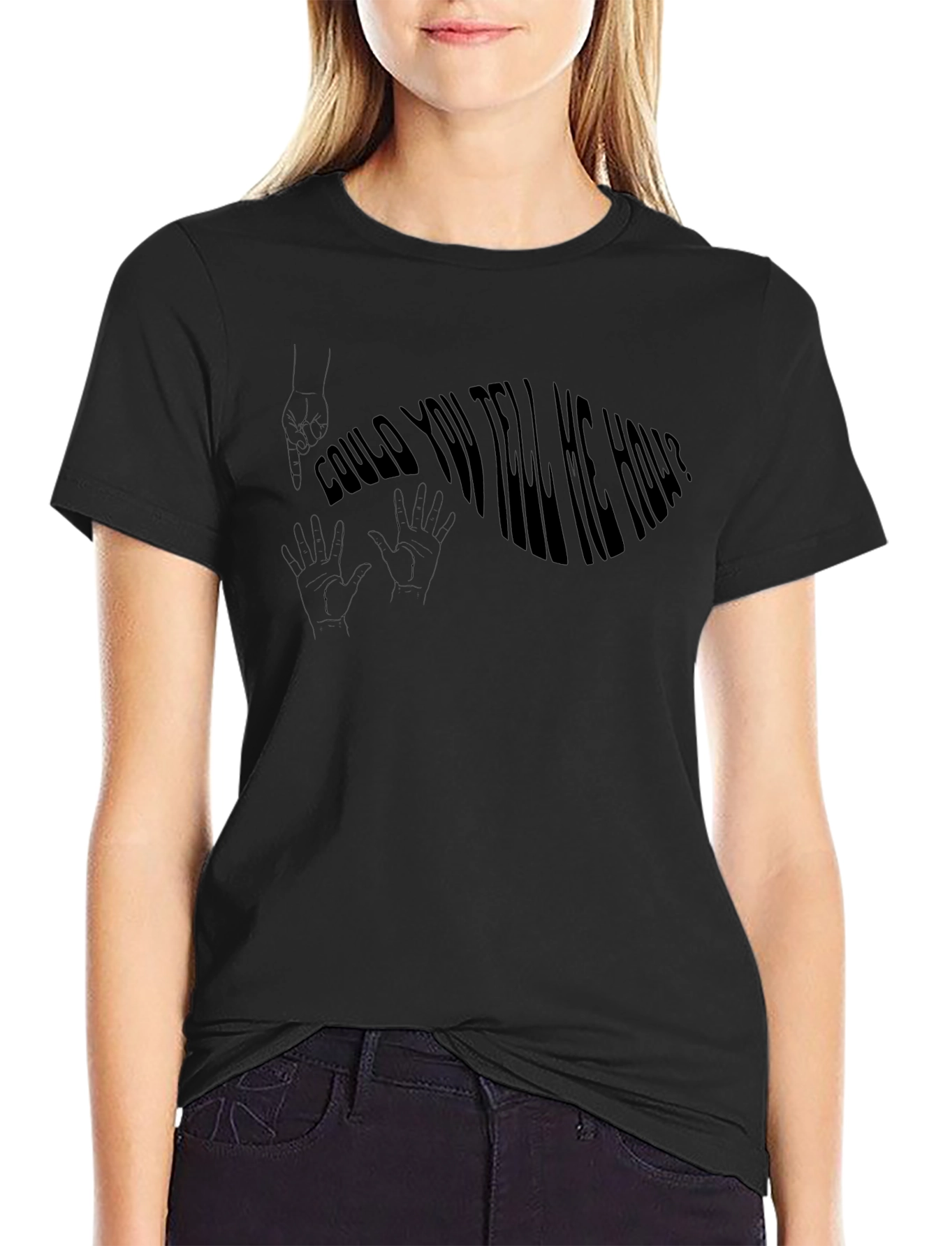 Could You Tell Me How? Mens Black T-Shirt