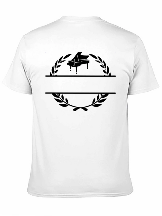 Piano Laurel Wreath Black T-Shirt