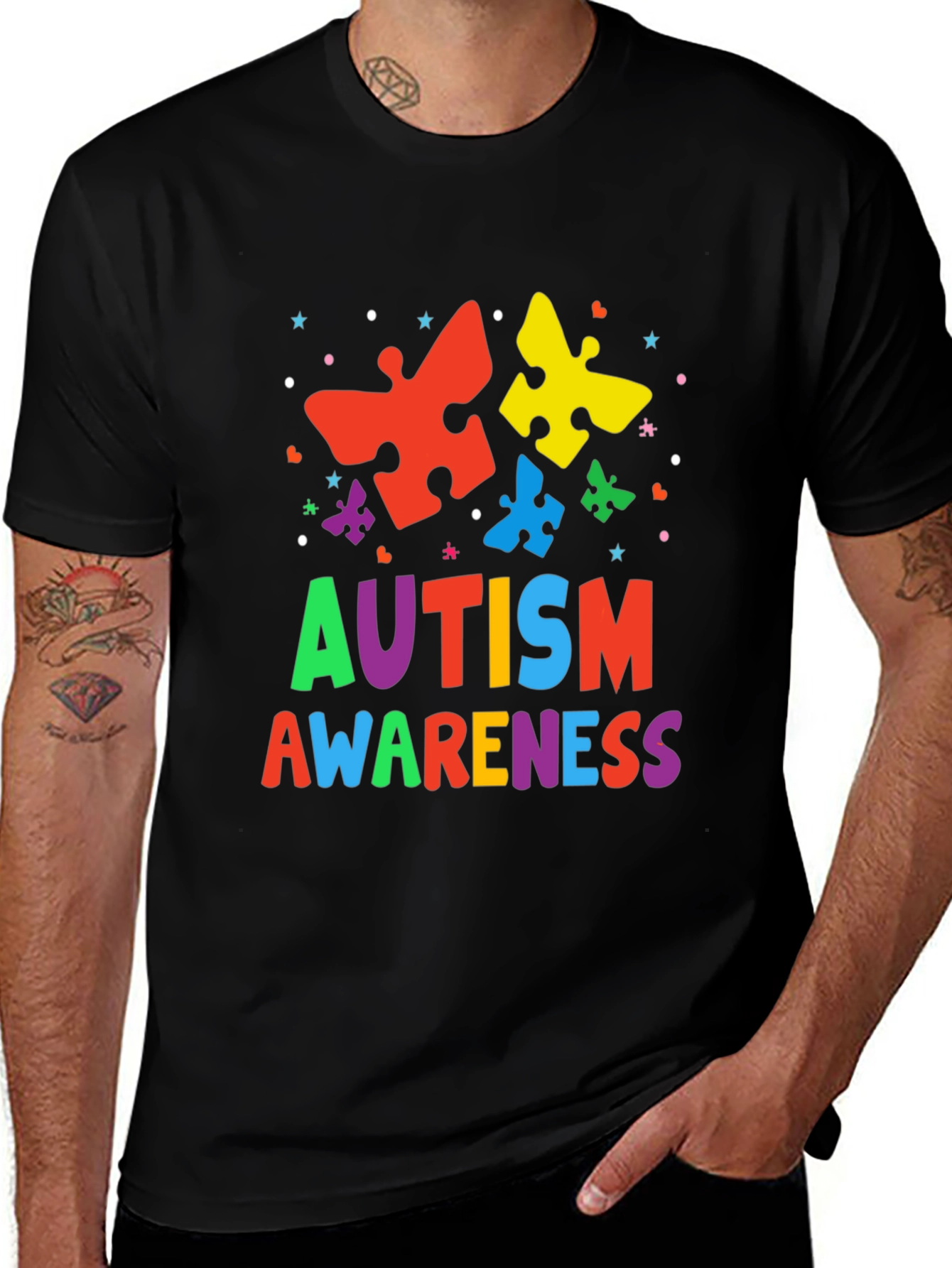 Autism Awareness Puzzle Piece Graphic T-Shirt