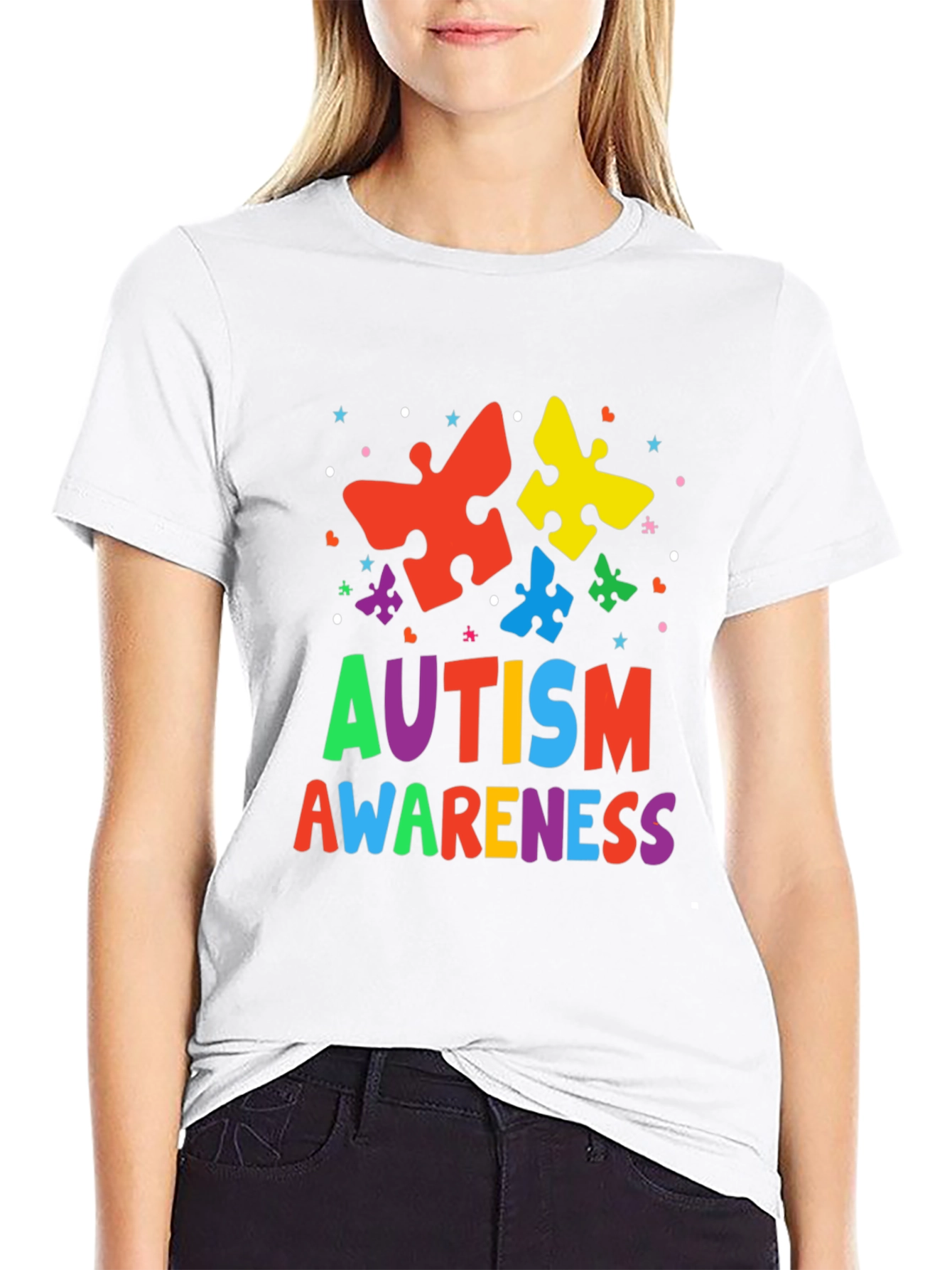 Autism Awareness Puzzle Piece Graphic T-Shirt