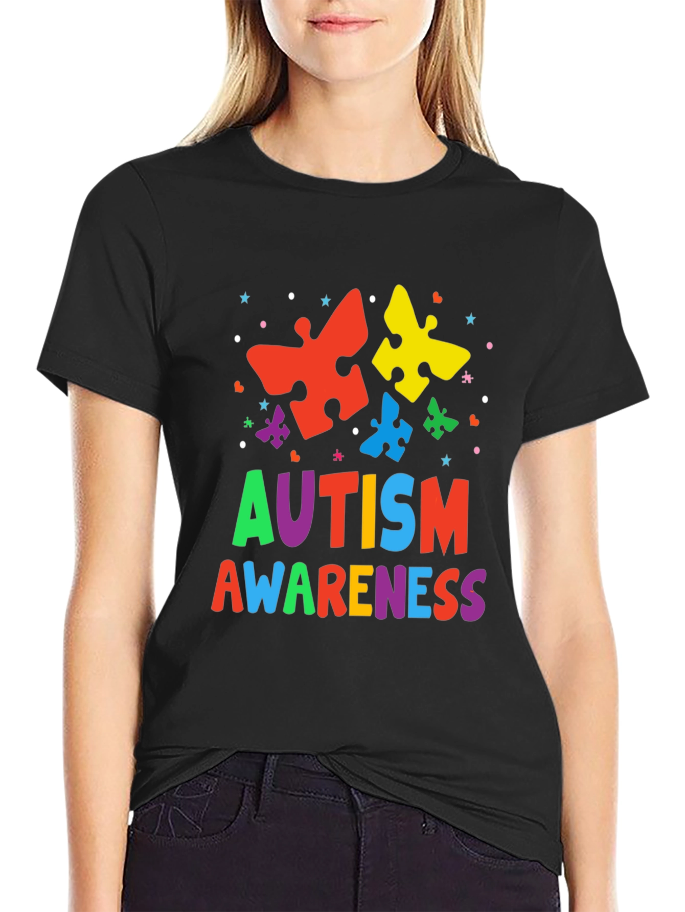 Autism Awareness Puzzle Piece Graphic T-Shirt