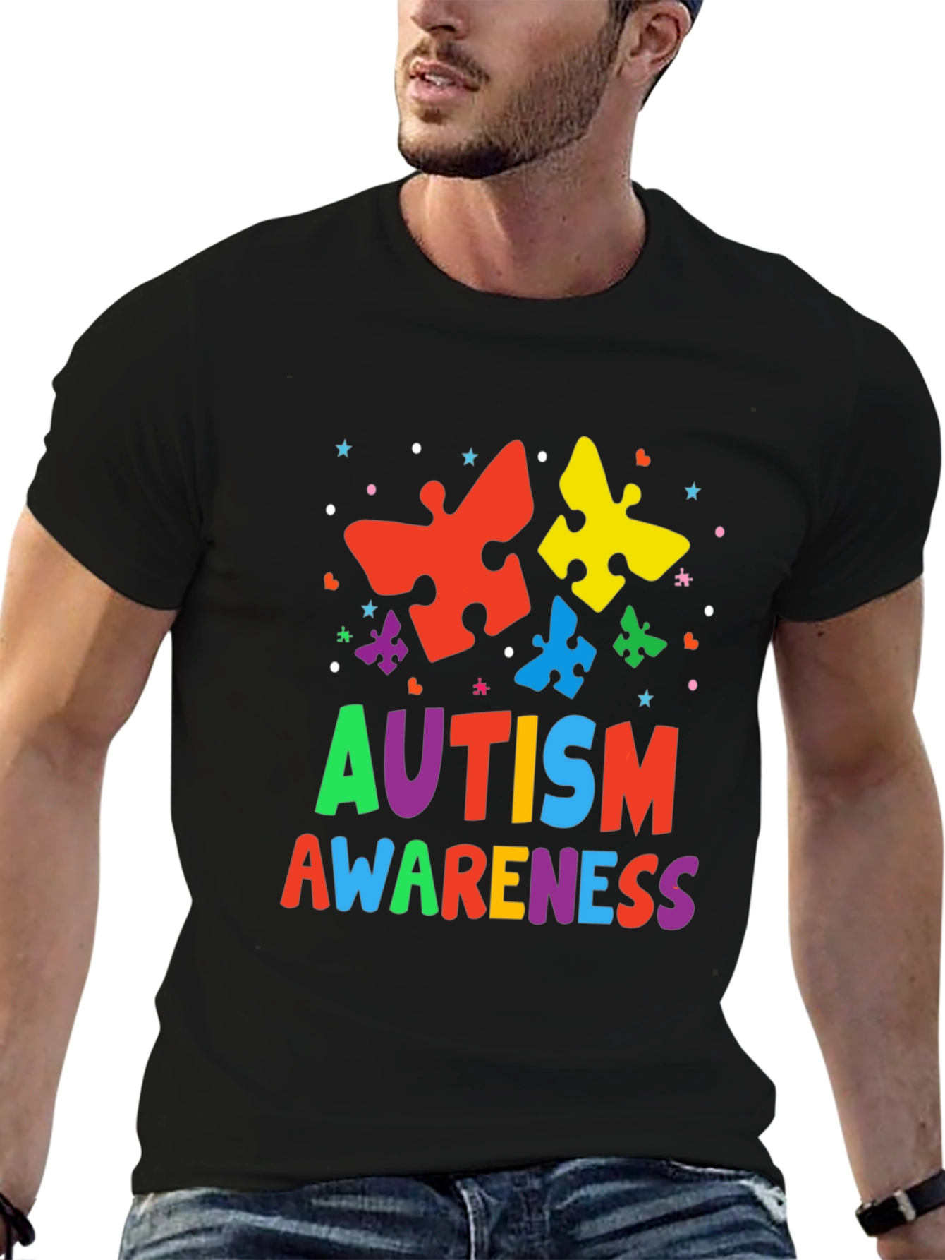 Autism Awareness Puzzle Piece Graphic T-Shirt
