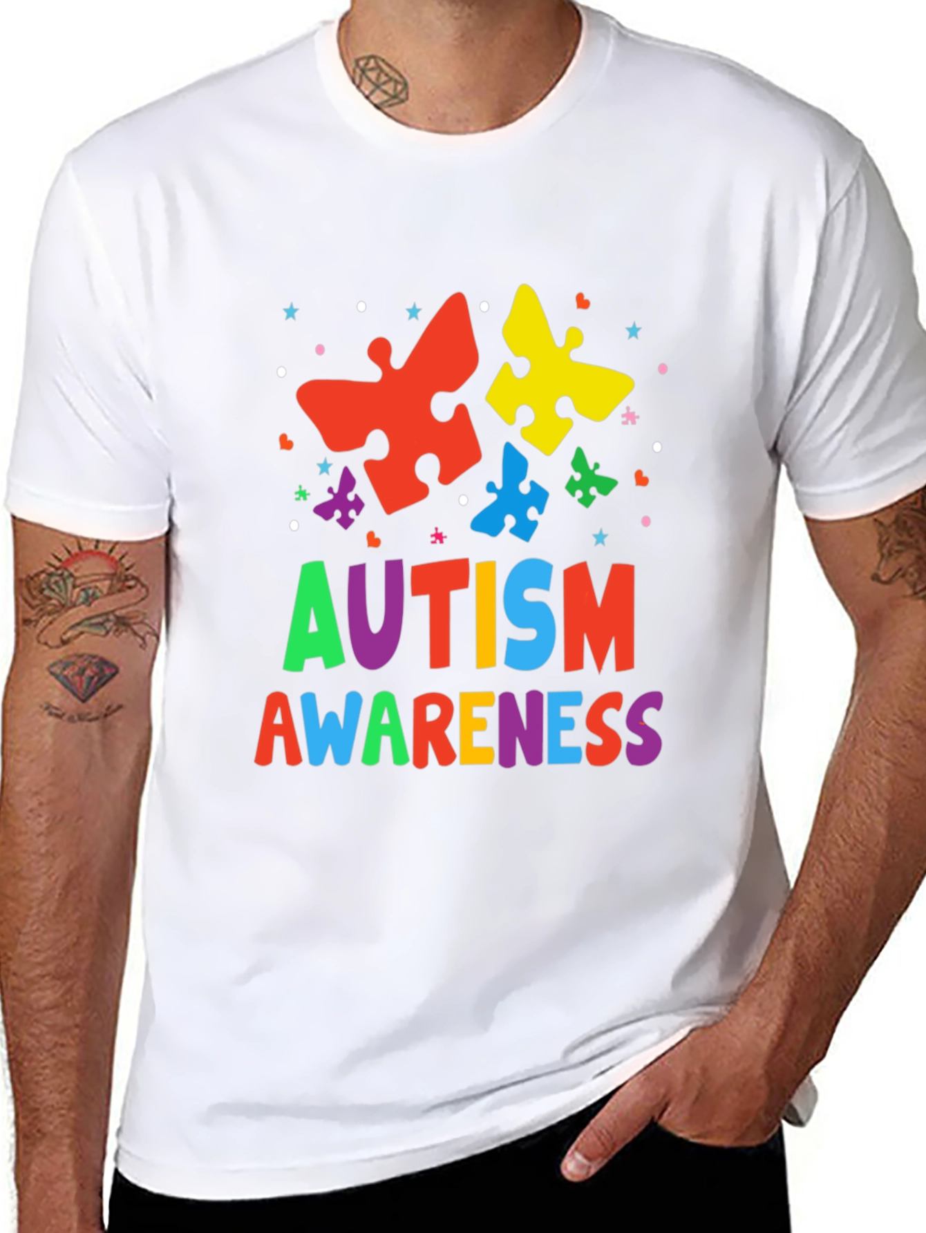 Autism Awareness Puzzle Piece Graphic T-Shirt