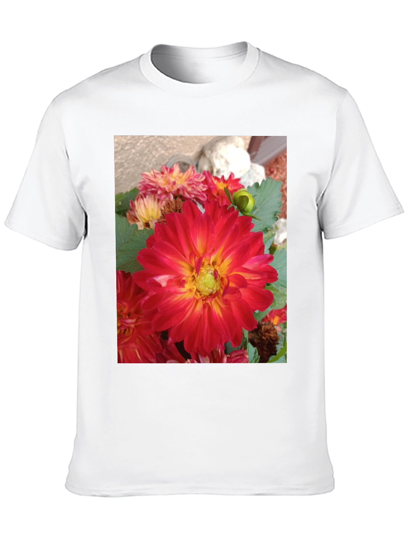 Floral Print Black Tee
