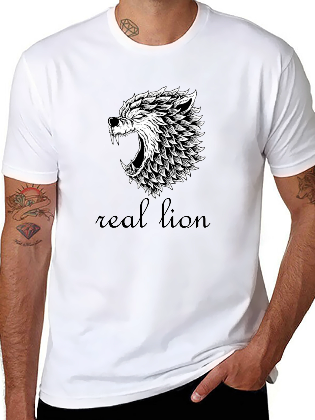 Wolf Graphic Tee - Black Cotton Blend