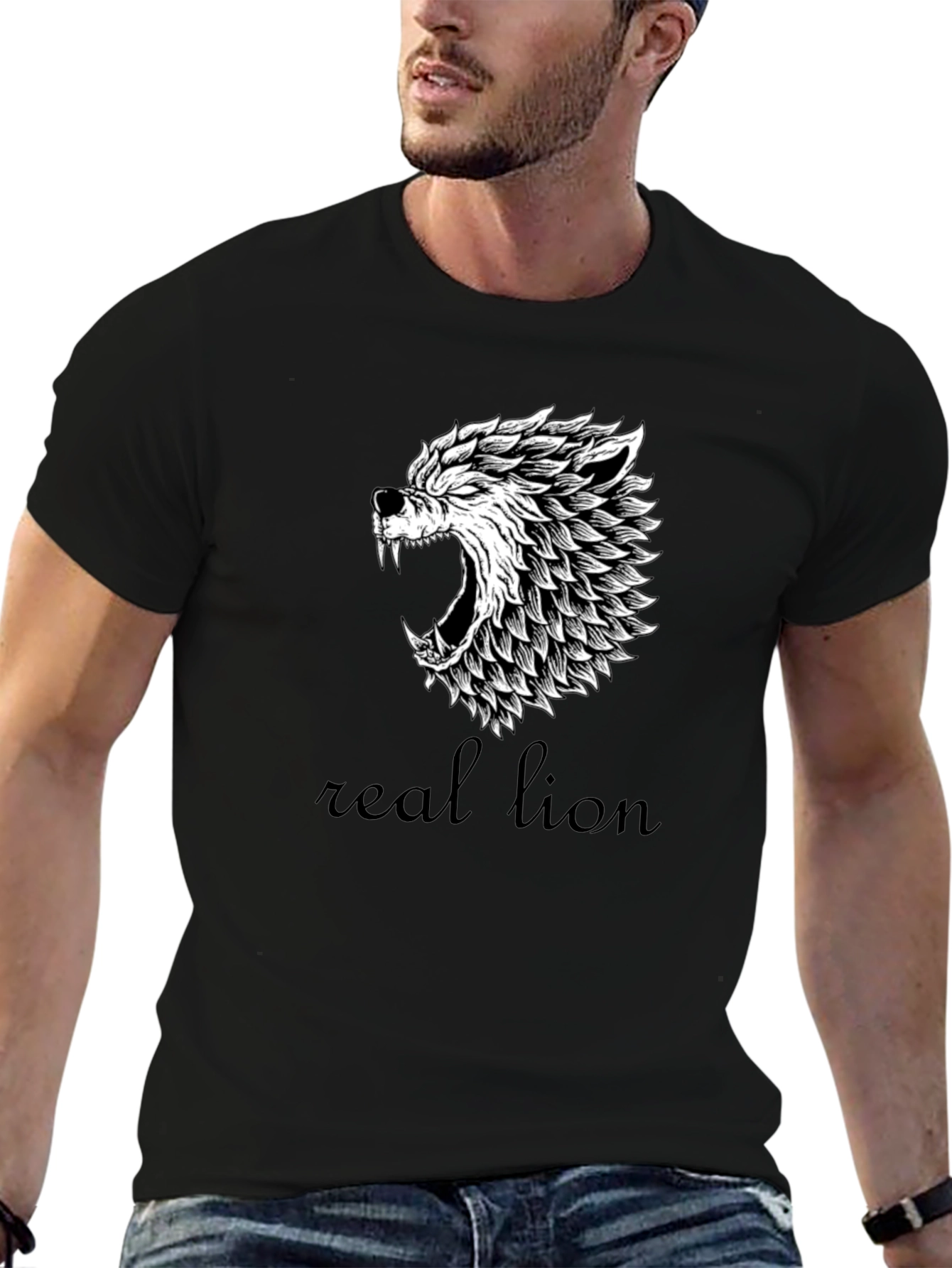 Wolf Graphic Tee - Black Cotton Blend