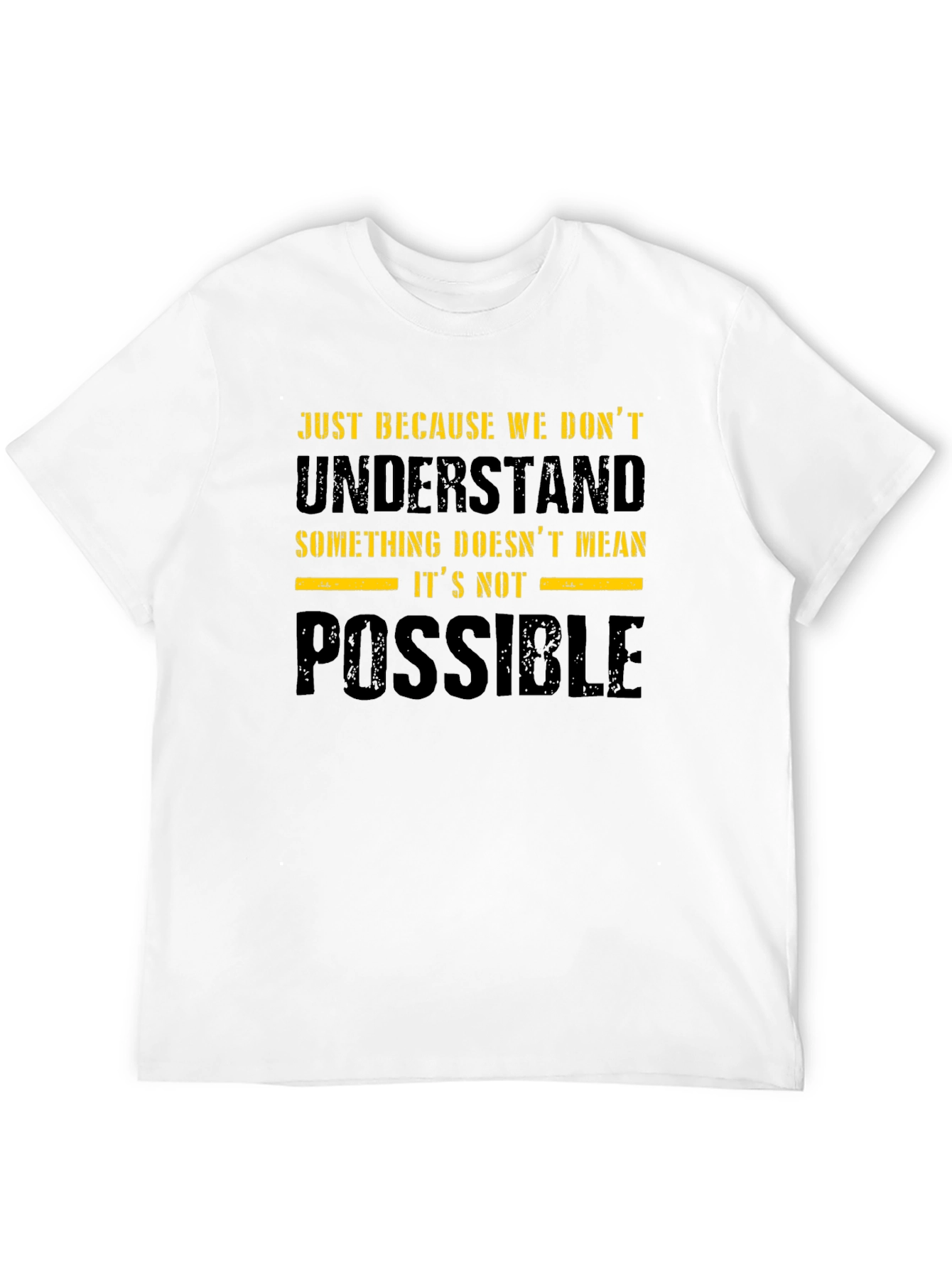 Inspirational Quote Graphic Print Black T-Shirt