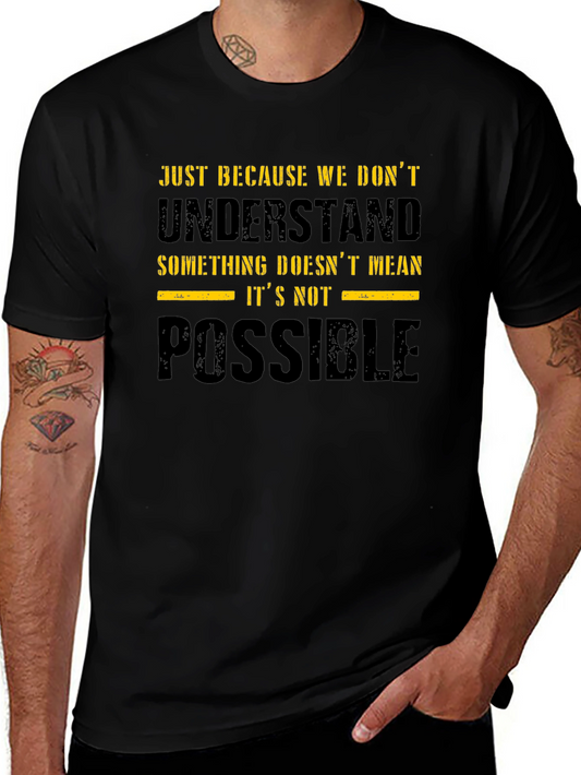 Inspirational Quote Graphic Print Black T-Shirt