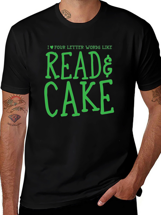 I Heart Four Letter Words Like Read & Cake Black T-Shirt
