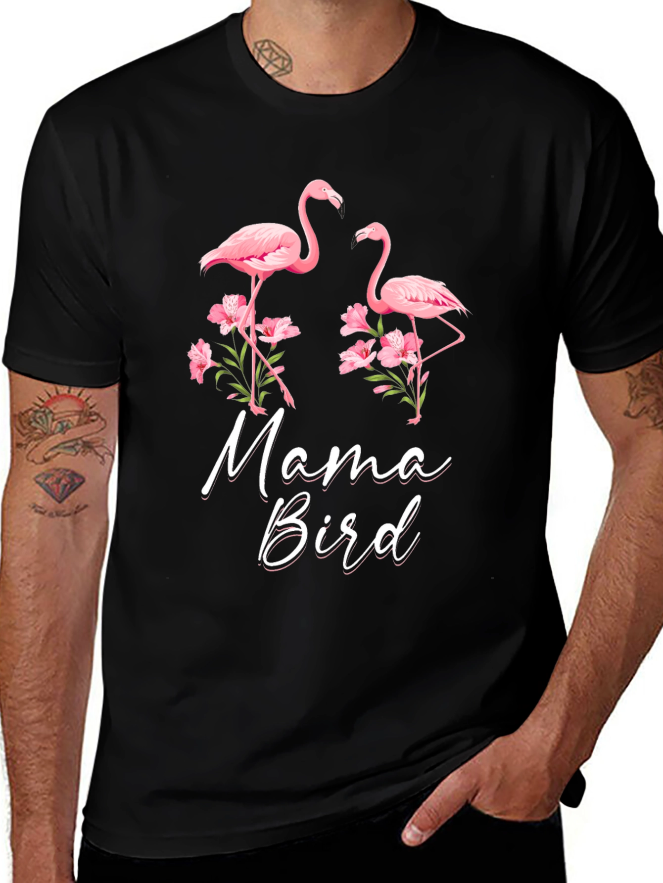 Mama Bird Flamingo Graphic Tee