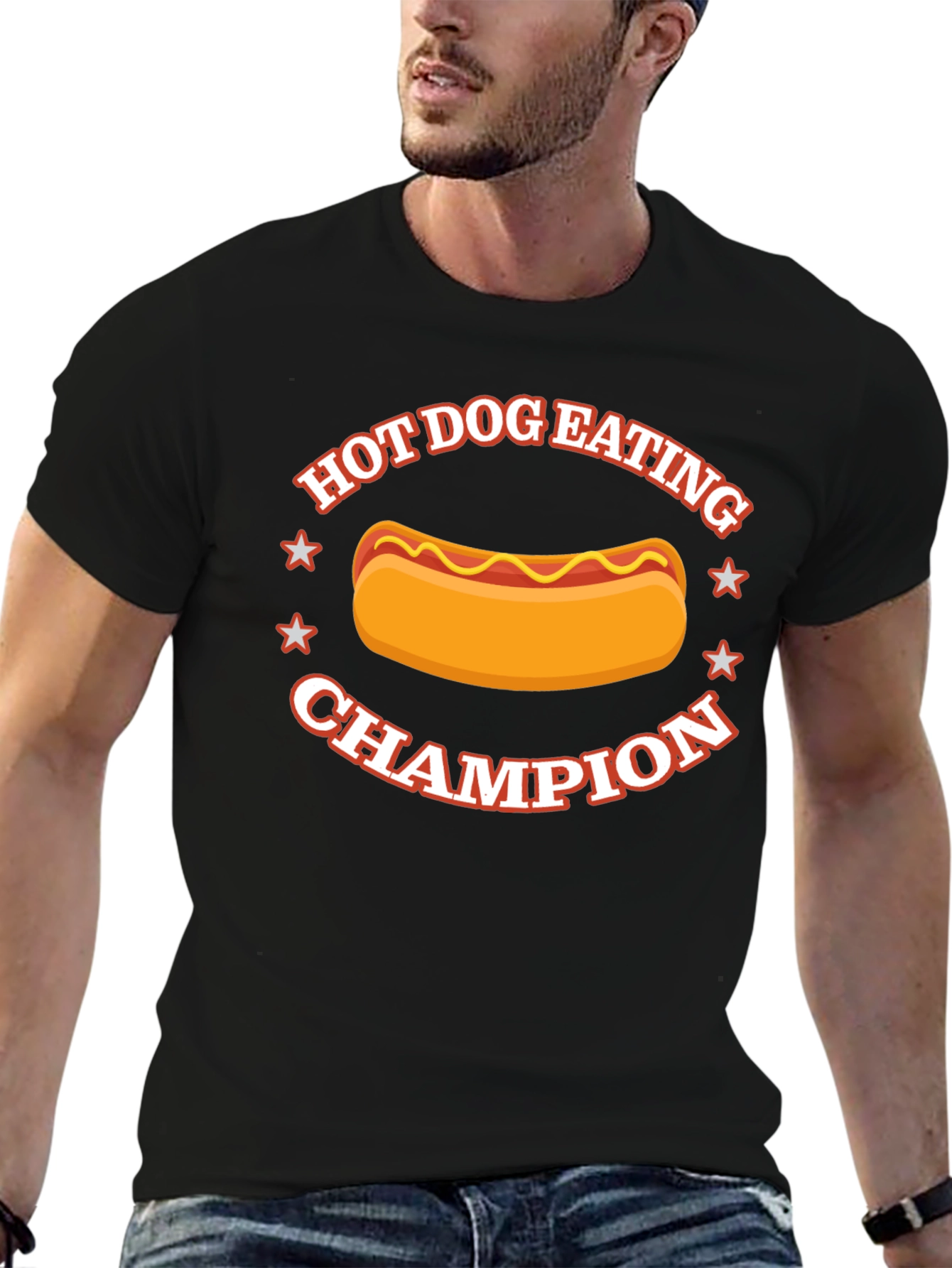 Hot Dog Eating Champion Black T-Shirt