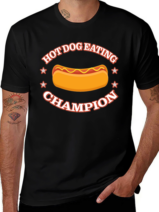 Hot Dog Eating Champion Black T-Shirt