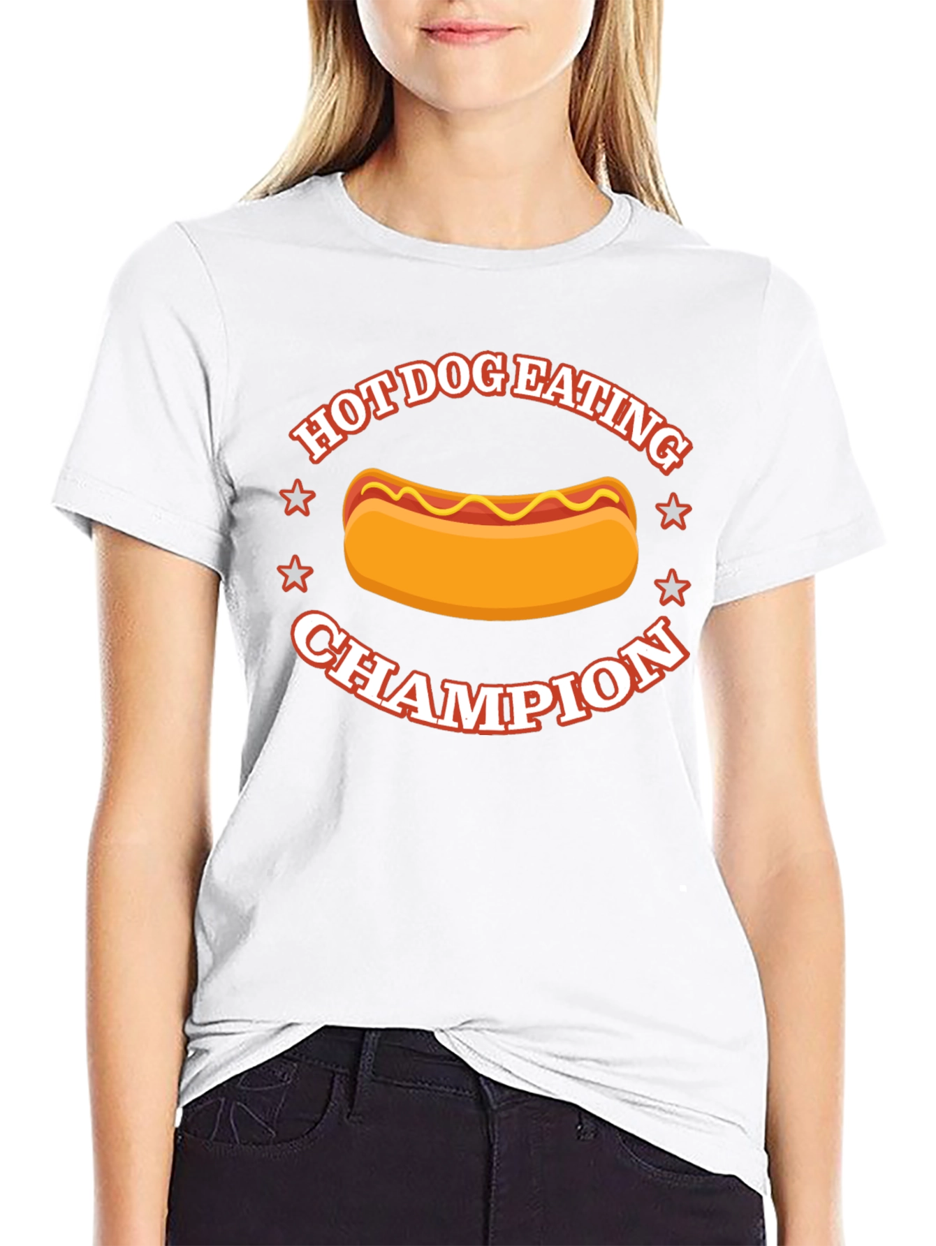 Hot Dog Eating Champion Black T-Shirt