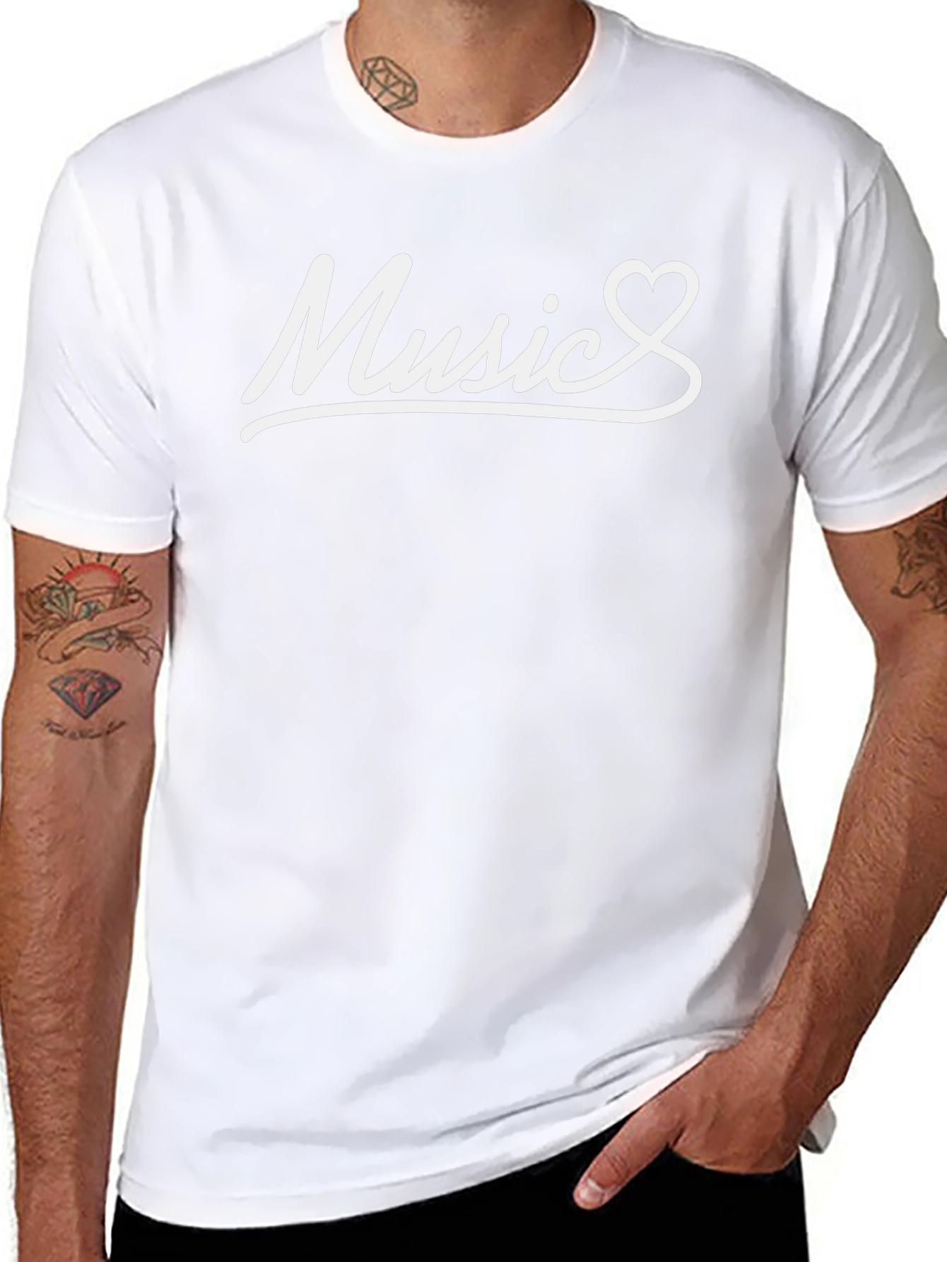 Music Heartbeat T-Shirt - Black Cotton Tee