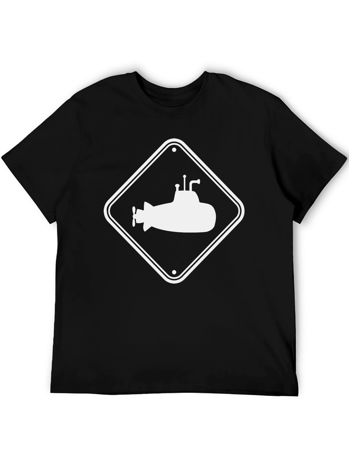Submarine Sign Black T-Shirt - Cool Nautical Tee