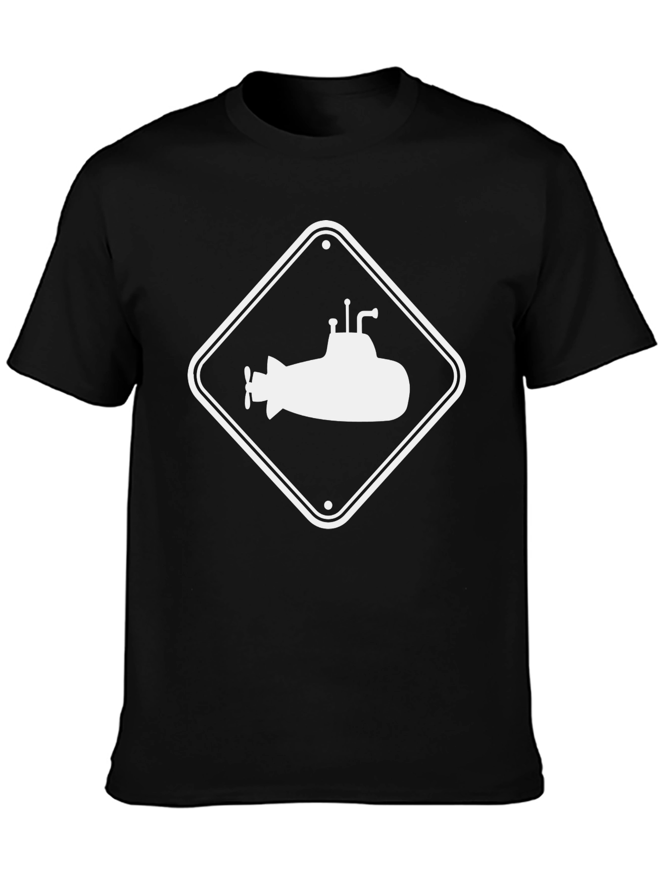 Submarine Sign Black T-Shirt - Cool Nautical Tee