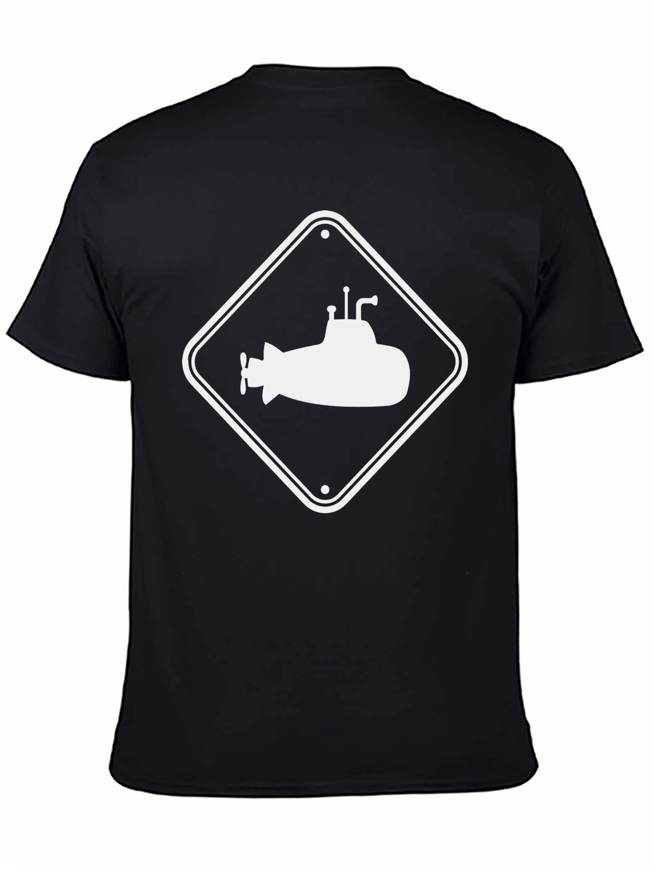 Submarine Sign Black T-Shirt - Cool Nautical Tee