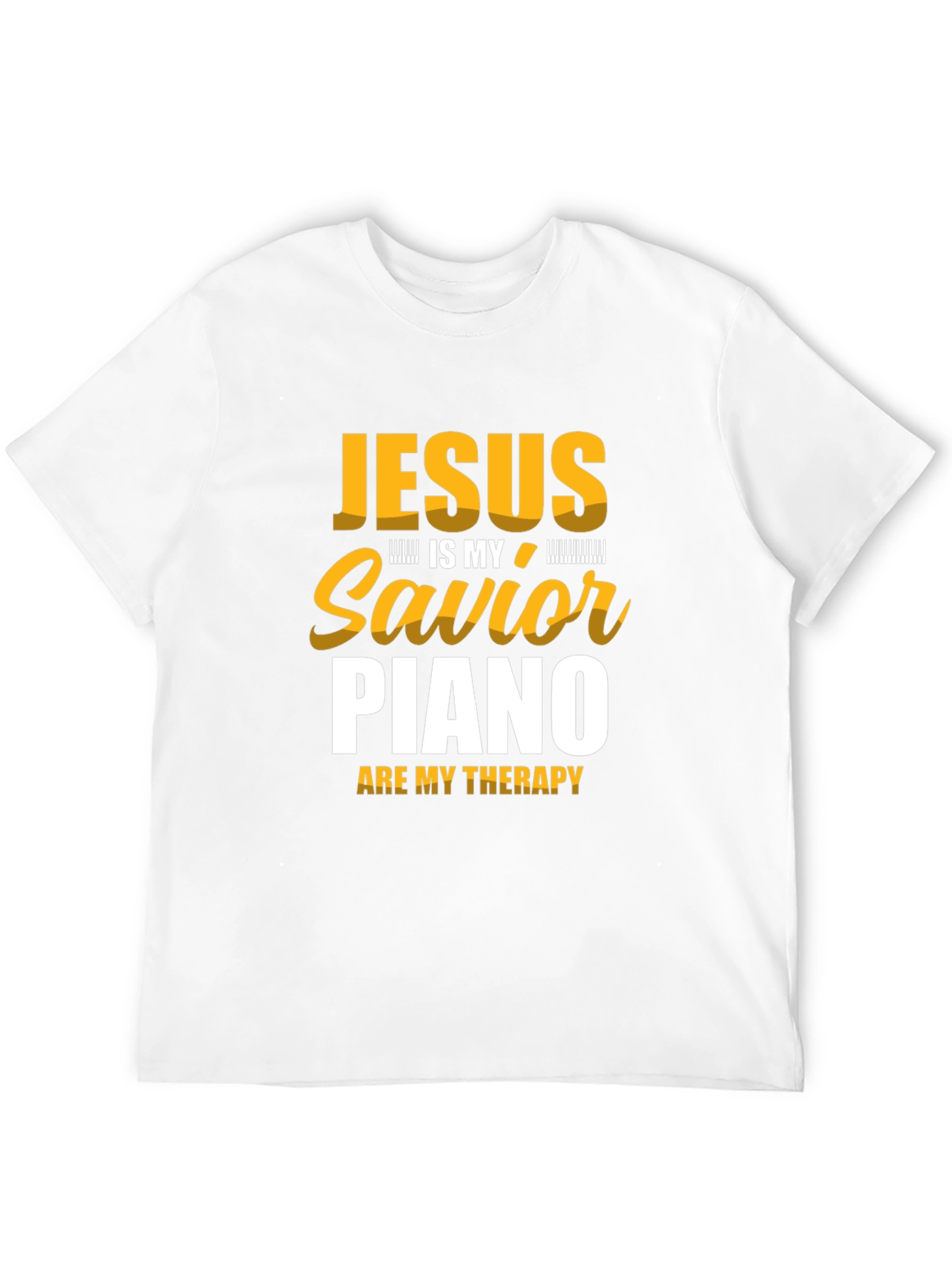 Jesus is My Savior Piano Therapy Black T-Shirt