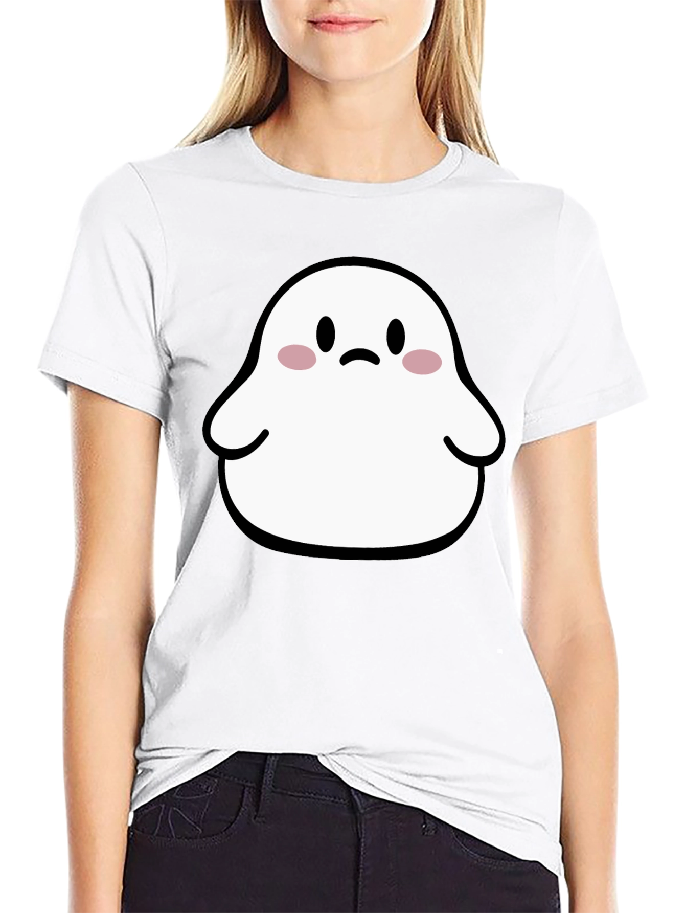 Cute Ghost Graphic T-Shirt - Halloween Apparel