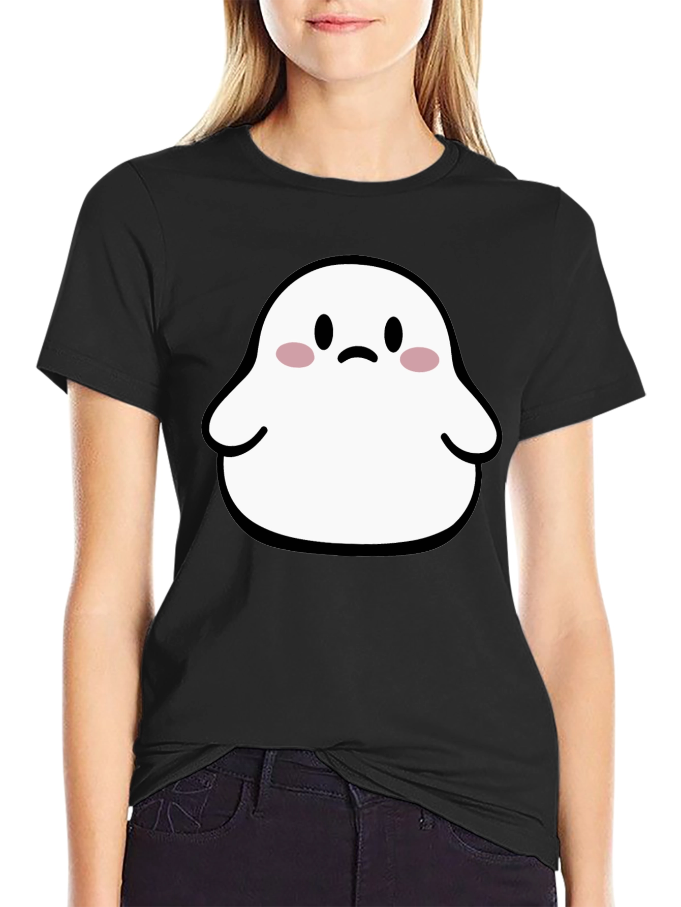 Cute Ghost Graphic T-Shirt - Halloween Apparel